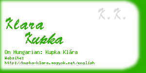 klara kupka business card